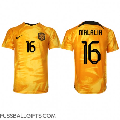 Niederlande Tyrell Malacia #16 Fußballbekleidung Heimtrikot WM 2022 Kurzarm